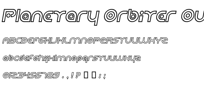 Planetary Orbiter Outline Bold Italic font